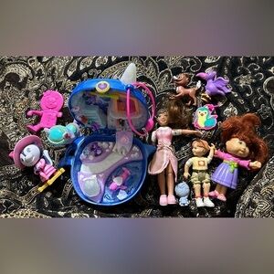 Polly Pocket Iceland, Cabbage Patch, TY Baby mini dolls sponge bob character